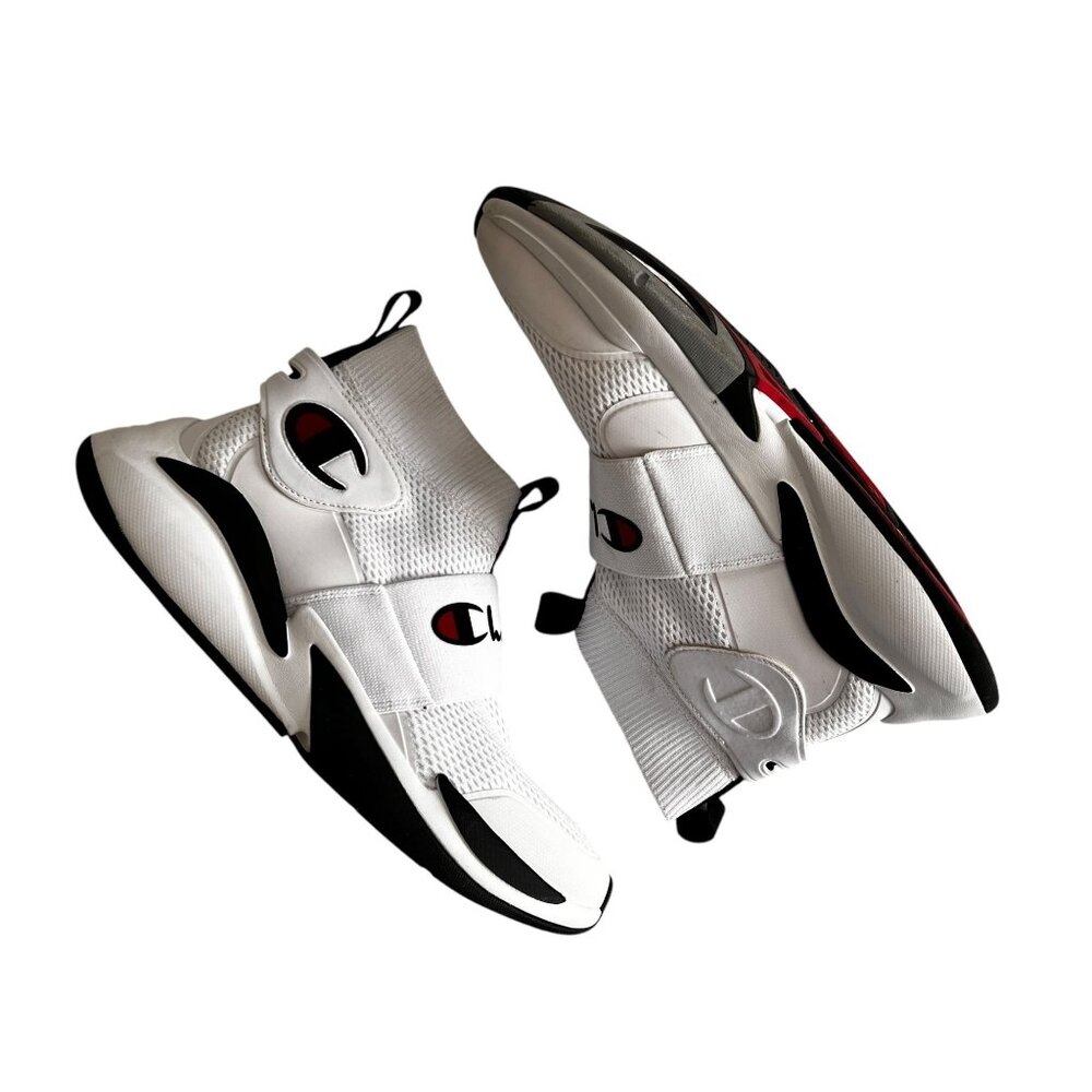 Champion XG Pro White Black High-Top Sneakers Mens Size 10.5M Sock Style - Picture 2 of 9